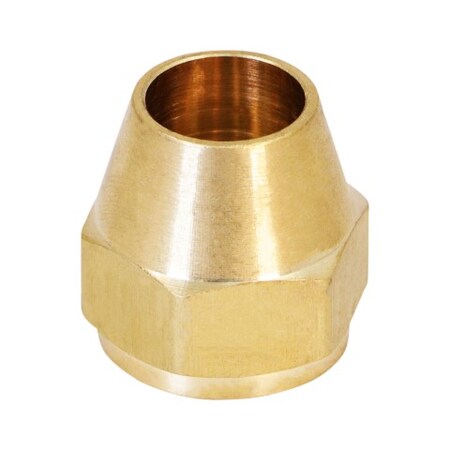 Everflow 3/8" Flat Short Nut for Flare Pipe Fittings; Brass F41S-38